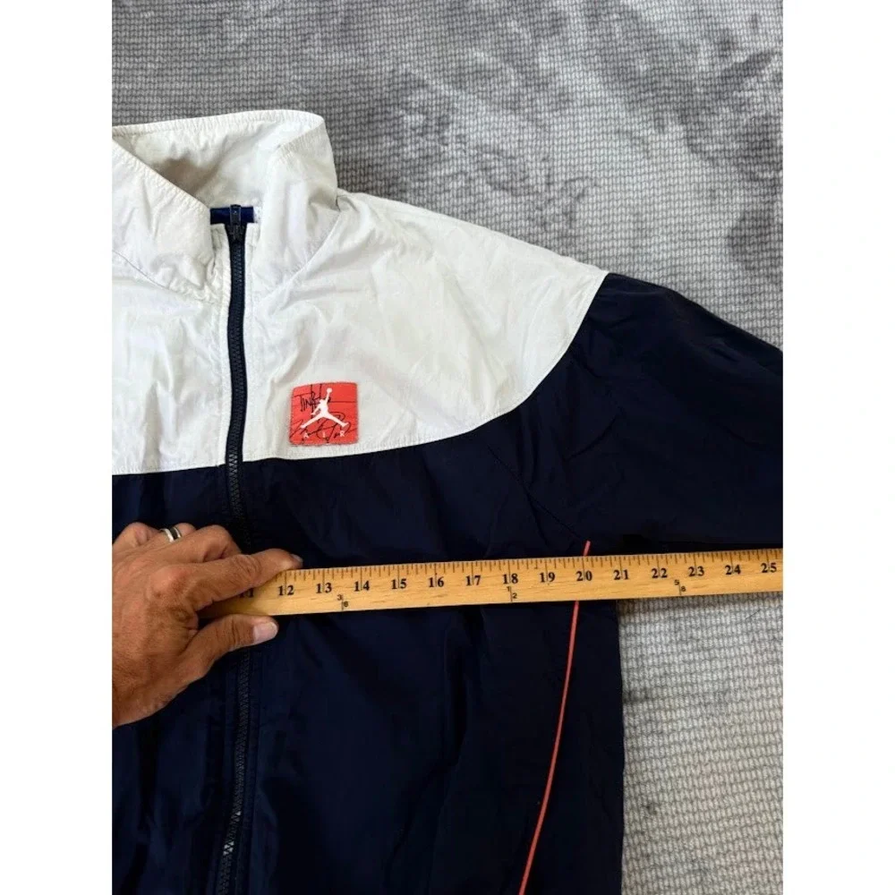 Jordan Air Tinker Hatfield Flight Track Jacket Mens‎ Medium Navy White Zip